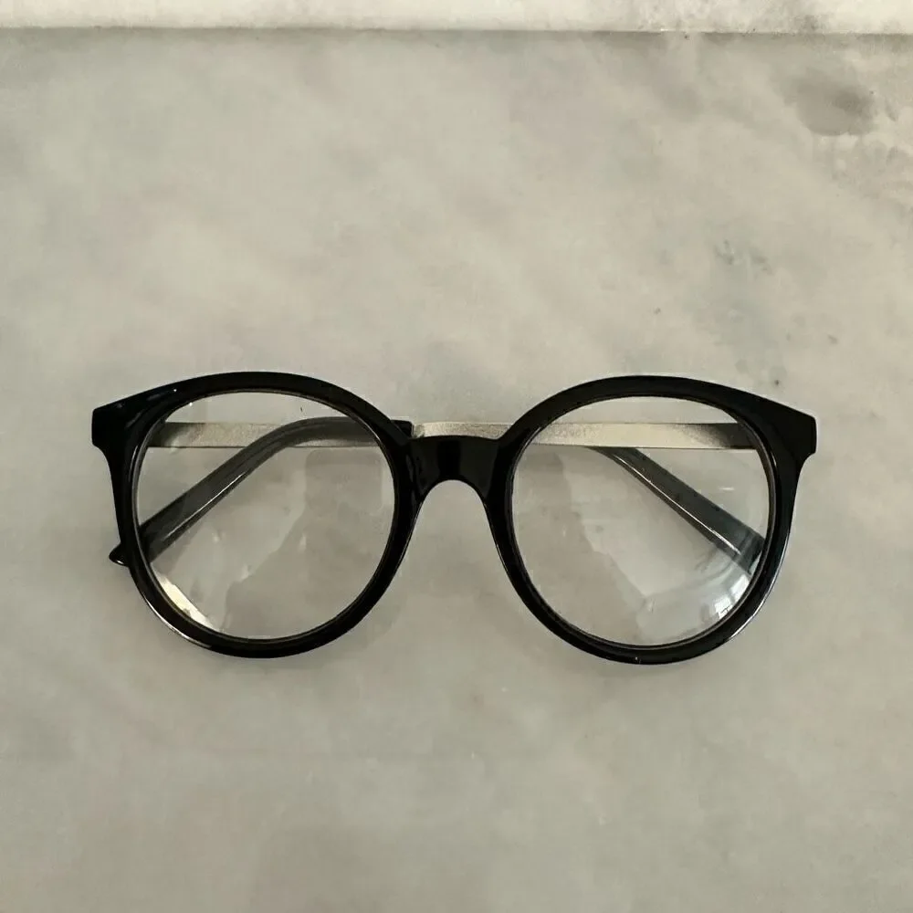Ann Taylor Vintage-Inspired Black Frames Glasses Clear Non Prescription Lenses